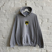 Kanye Retro Bear Embroidered Hoodie In Grey
