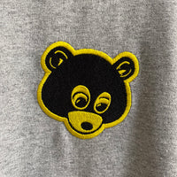 Kanye Retro Bear Embroidered Long Sleeve Tee In Grey