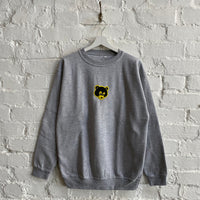 Kanye Retro Bear Embroidered Sweatshirt In Grey