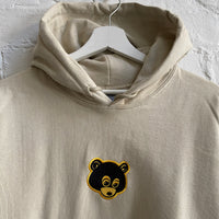 Kanye Retro Bear Embroidered Hoodie In Sand