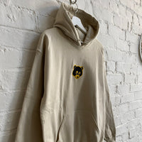 Kanye Retro Bear Embroidered Hoodie In Sand