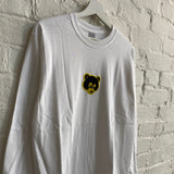 Kanye Retro Bear Embroidered Long Sleeve Tee In White
