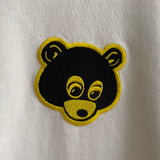 Kanye Retro Bear Embroidered Long Sleeve Tee In White