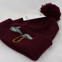 Run The Jewels Roll Up Bobble Beanie In Burgundy