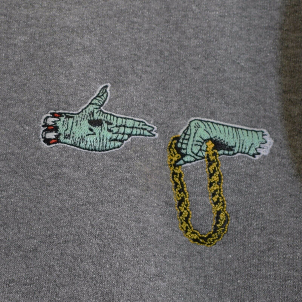 Actual Fact Run The Jewels Embroidered Hip Hop T-Shirt – Yellow Crew Neck