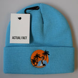 Scarface Roll Up Beanie In Sky Blue