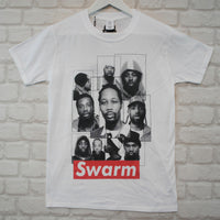 Shaolin Swarm Printed Tee In White