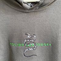 Slime Language Embroidered Hoodie In Black