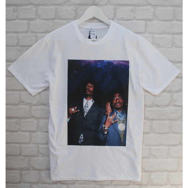 Snoop Dogg & Tupac Stars Printed Tee In White