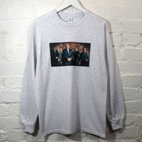 Sopranos Mobsters Printed Long Sleeve Tee In Grey