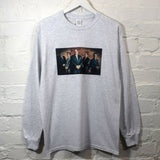 Sopranos Mobsters Printed Long Sleeve Tee In Grey