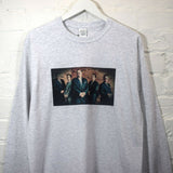 Sopranos Mobsters Printed Long Sleeve Tee In Grey