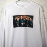 Sopranos Mobsters Printed Long Sleeve Tee In White
