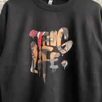 Tupac Graffiti Thug Life Printed Sweatshirt In Black