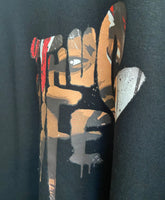 Tupac Graffiti Thug Life Printed Long Sleeve Tee In Black