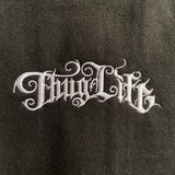Thug Life Old English Embroidered Hoodie In Black