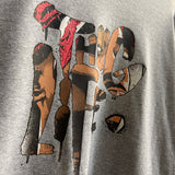Tupac Graffiti Thug Life Printed Long Sleeve Tee In Grey