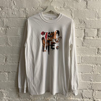 Tupac Graffiti Thug Life Printed Long Sleeve Tee In White