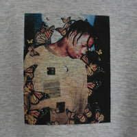 Travis Scott Butterfly Printed Hoodie In Grey
