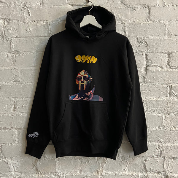 MF Doom Triple Threat Printed & Embroidered Hoodie In Black