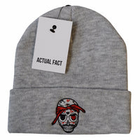 Tupac Day Of The Dead Roll Up Beanie In Grey