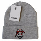 Tupac Day Of The Dead Roll Up Beanie In Grey