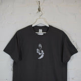 Tupac Hood Embroidered Tee In Charcoal