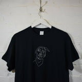 Tupac Outline Embroidered Tee In Black