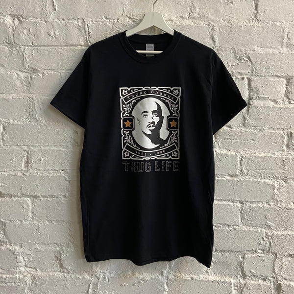 Tupac Thug Life Memorial Printed Tee In Black