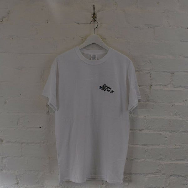 Wolf Of Wall Street Lamborghini Embroidered Tee In White