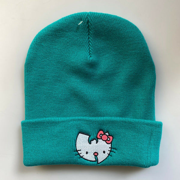 Wu X Hello Kitty Roll Up Beanie In Emerald