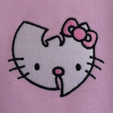 Wu X Hello Kitty Embroidered Hoodie In Pink
