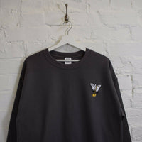 Wu X Mickey Embroidered Sweatshirt In Charcoal