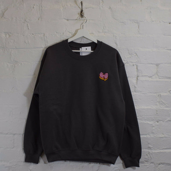 Wu Pink Donut Embroidered Sweatshirt In Charcoal