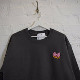 Wu Pink Donut Embroidered Sweatshirt In Charcoal