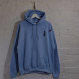 Wu X Banksy Embroidered Hoodie In Sky Blue