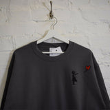 Wu X Banksy Embroidered Sweatshirt In Charcoal