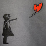 Wu X Banksy Embroidered Sweatshirt In Charcoal