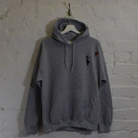 Wu X Banksy Embroidered Hoodie In Grey