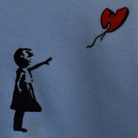 Wu X Banksy Embroidered Sweatshirt In Sky Blue
