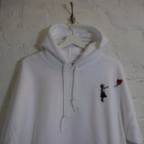 Wu X Banksy Embroidered Hoodie In White