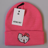 Wu X Hello Kitty Roll Up Beanie In Pink