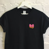 Wu X Pink Donut Embroidered Tee In Black