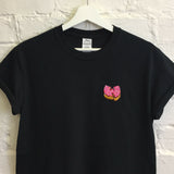 Wu X Pink Donut Embroidered Tee In Black