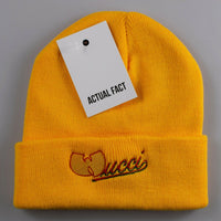 Wucci Hip Hop Roll Up Beanie In Yellow