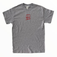 Young Metro Embroidered Tee In Grey