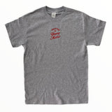 Young Metro Embroidered Tee In Grey