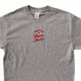 Young Metro Embroidered Tee In Grey